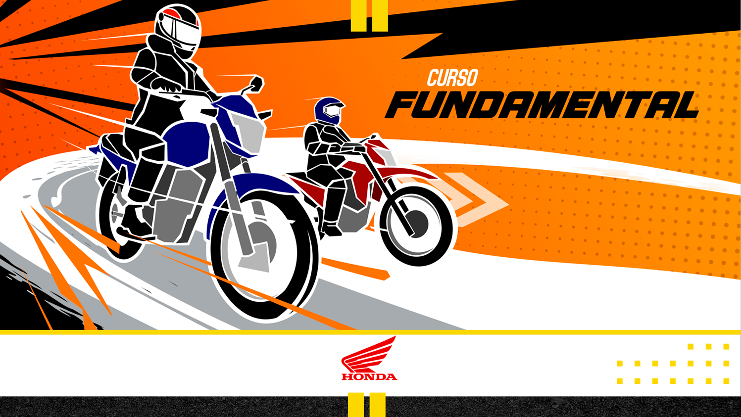 Cursos credenciados Honda oferecido pelo MOTOPROJ em parceria com a concessionária Freeway. Aqui o curso de Fundamentos da Pilotagem Honda Fundamental via Motoproj.