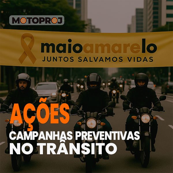 Campanha educativa do MOTOPROJ com motociclistas e educadores de trânsito