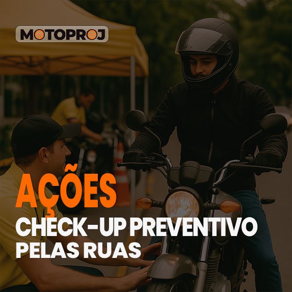 Verificação preventiva de motocicleta durante ação do MOTOPROJ em rua